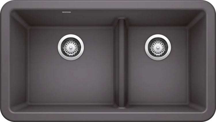 Blanco - IKON 33" Double Bowl Apron Front - Cinder