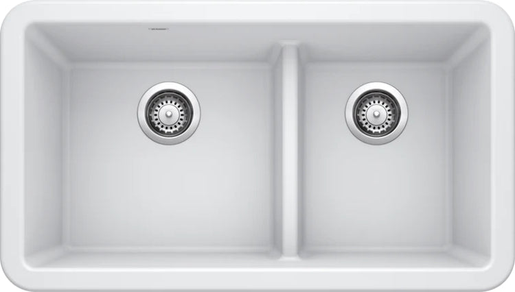 Blanco - IKON 33" Double Bowl Apron Front - White