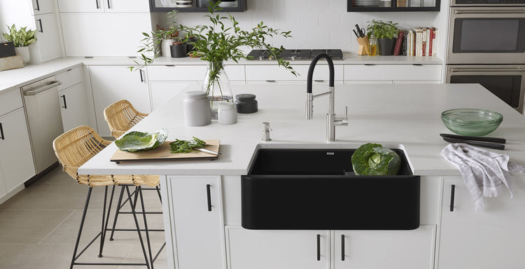 Blanco - IKON 33" Double Bowl Apron Front - Coal Black