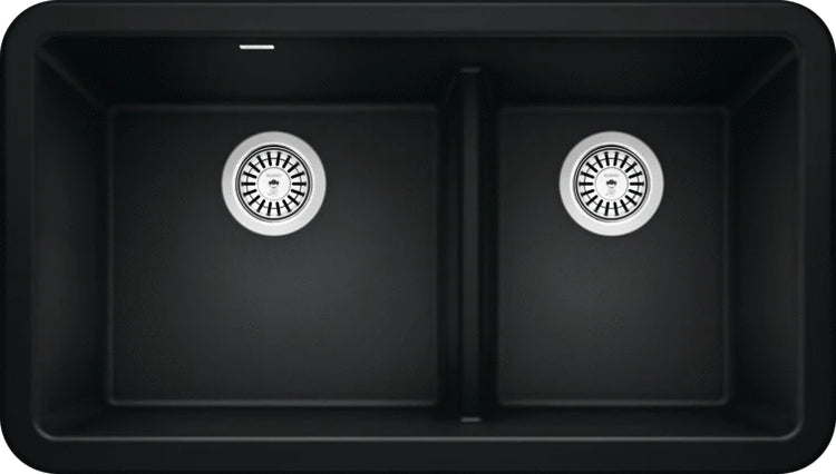 Blanco - IKON 33" Double Bowl Apron Front - Coal Black