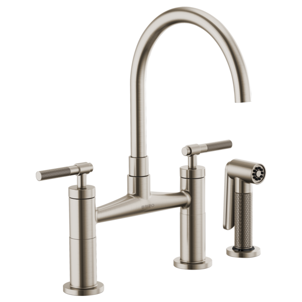 Brizo - Litze - Arc Spout Bridge - Knurled Handle - Stainless