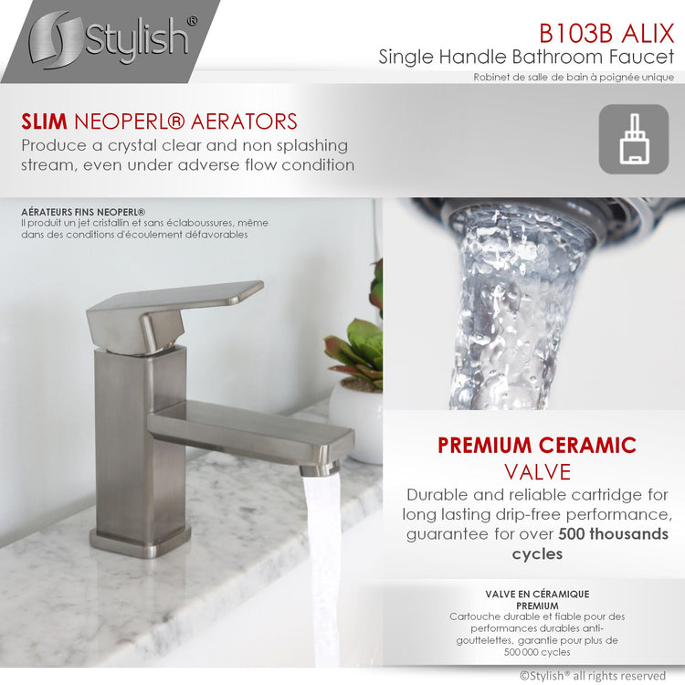 Single Hole Bathroom Faucet Brused Nickel