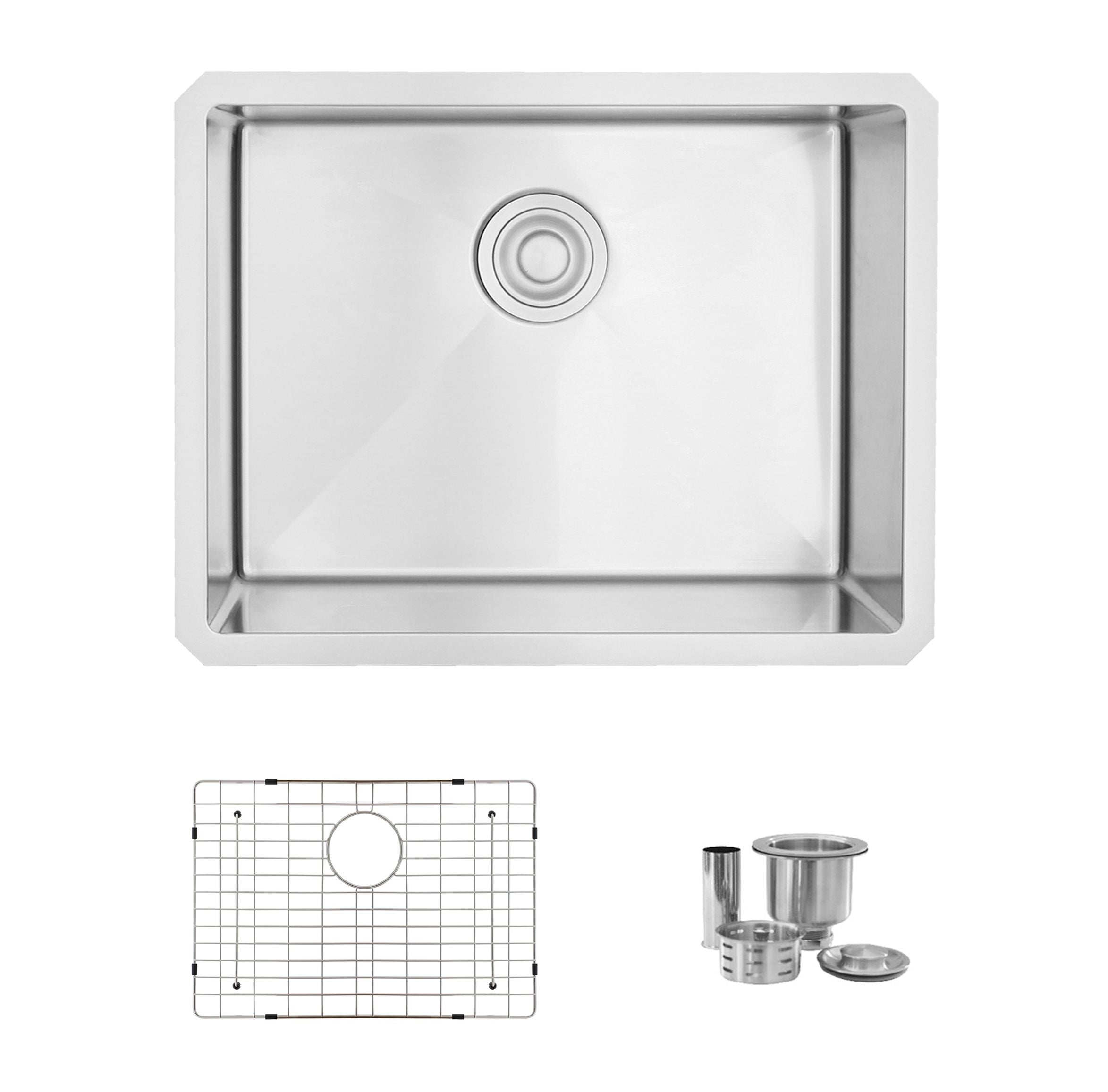 23" Undermount Stainless Steel Deep Single Bowl Kitchen Sink, KH-2318 - View #2