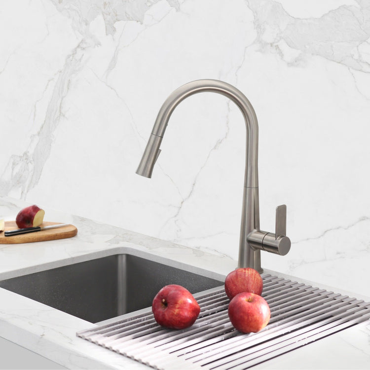 Stylish - Modern Single Handle Pull Down Kitchen Faucet in Brushed Nickel
