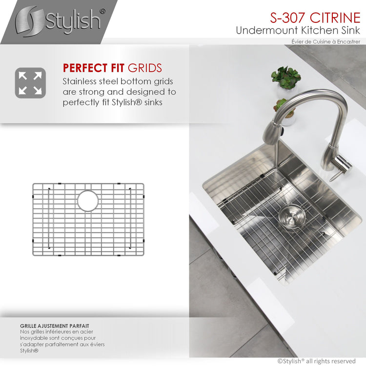 23L x 18W-inch Undermount Single Bowl 16 Gauge Stainless Steel Kitchen Sink with Grid and Strainer