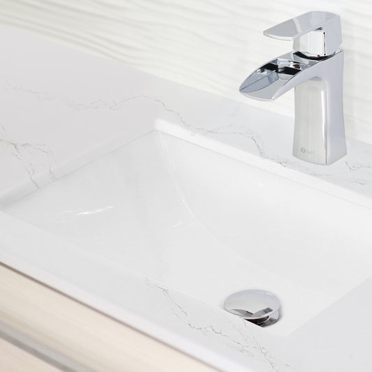 Porcelain Rectangular 20.75 inch Undermount Bathroom Sink with Overflow