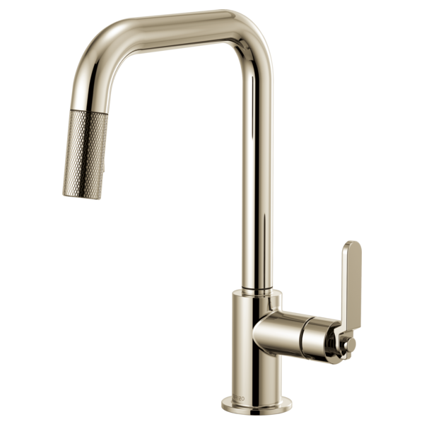 Brizo - Litze - Square Spout Pull-Down - Industrial Handle - Polished Nickel