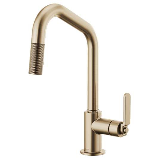 Brizo - Litze - Angled Spout Pull-Down - Industrial Handle - Luxe Gold