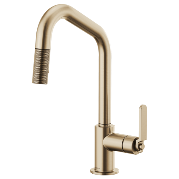 Brizo - Litze - Angled Spout Pull-Down - Industrial Handle - Luxe Gold