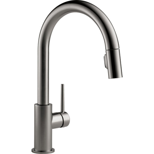 Delta - Trinsic - Single Handle Pull-Down Faucet - Black Stainless