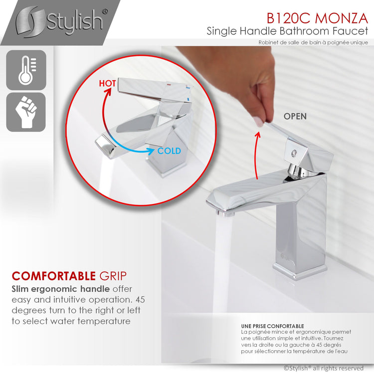 Single Hole Single Handle Bathroom Faucet Polished Chrome