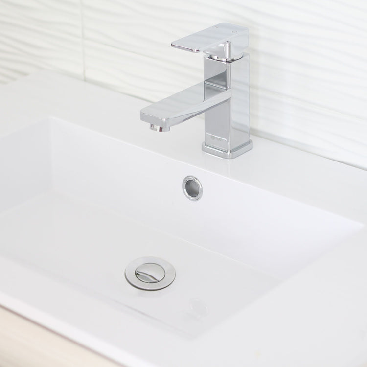 Bathroom Vanity Sink Pop-Up Drain with Overflow in Polished Chrome