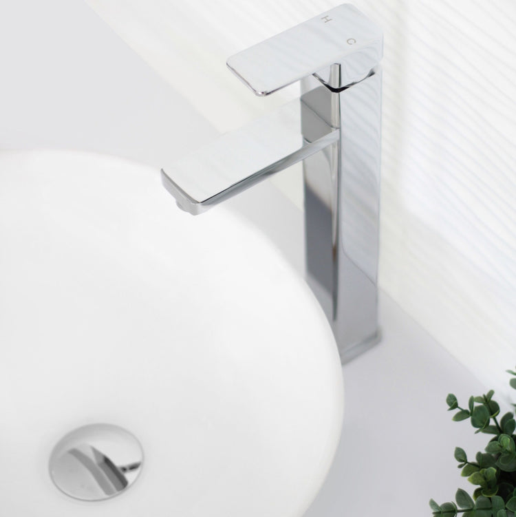 Single Hole Single-Handle Vessel Bathroom Faucet in Polished Chrome