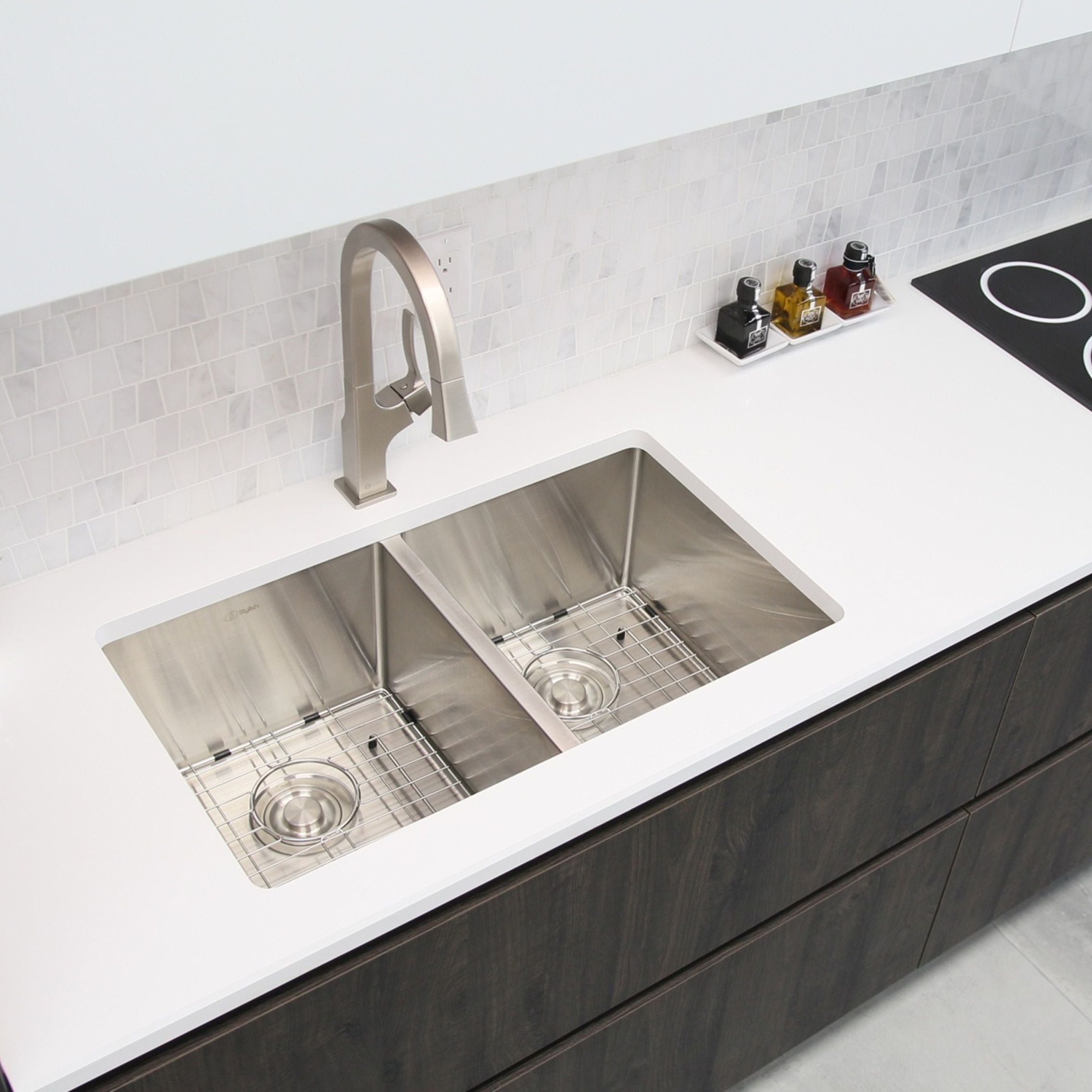 32 L x 18 W-inches Undermount Double Bowl 18G Stainless