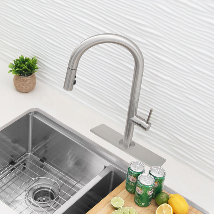 Stylish - Single Hole Kitchen Faucet Plate in Brushed Nickel