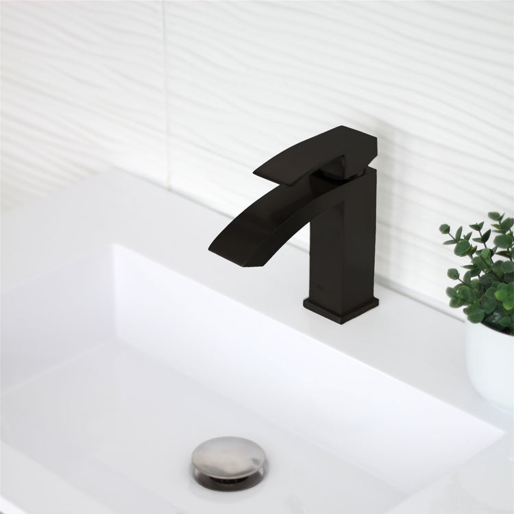 Modern Single Handle Matte Black Bathroom Faucet