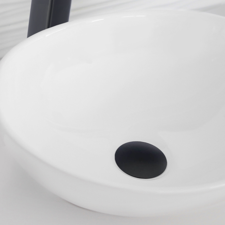 Bathroom Vanity Sink Pop-Up Drain without Overflow in Matte Black Finish