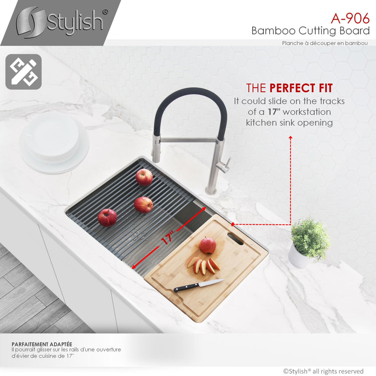 Over the Sink Bamboo Cutting Board by Stylish –