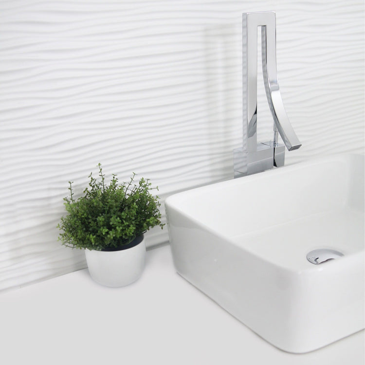 Porcelain Rectangular 18 3/4-inches TopMounted Vessel Bathroom Sink White