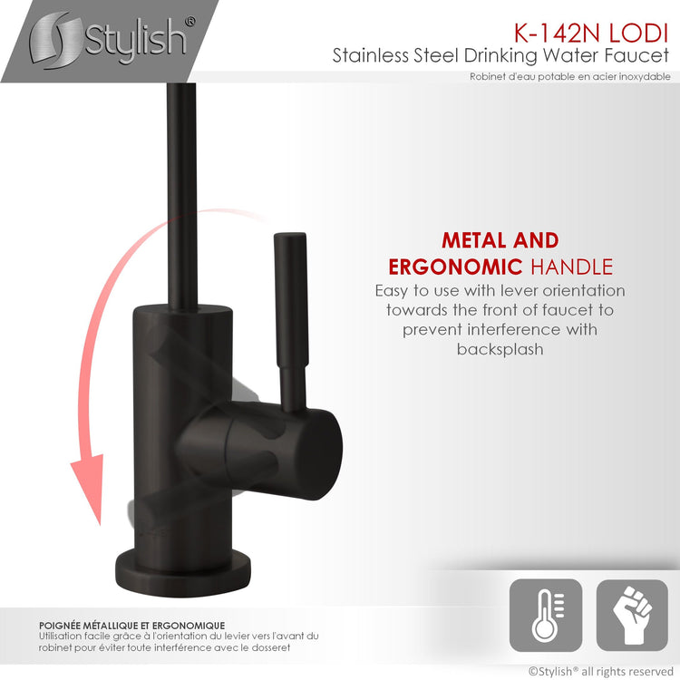 Stylish - Stainless Steel Drinking Water Faucet in Matte Black