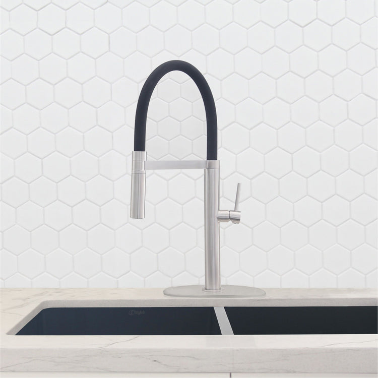 Stylish - Single Hole 9.75-inch Kitchen Faucet Plate in Brushed Nickel