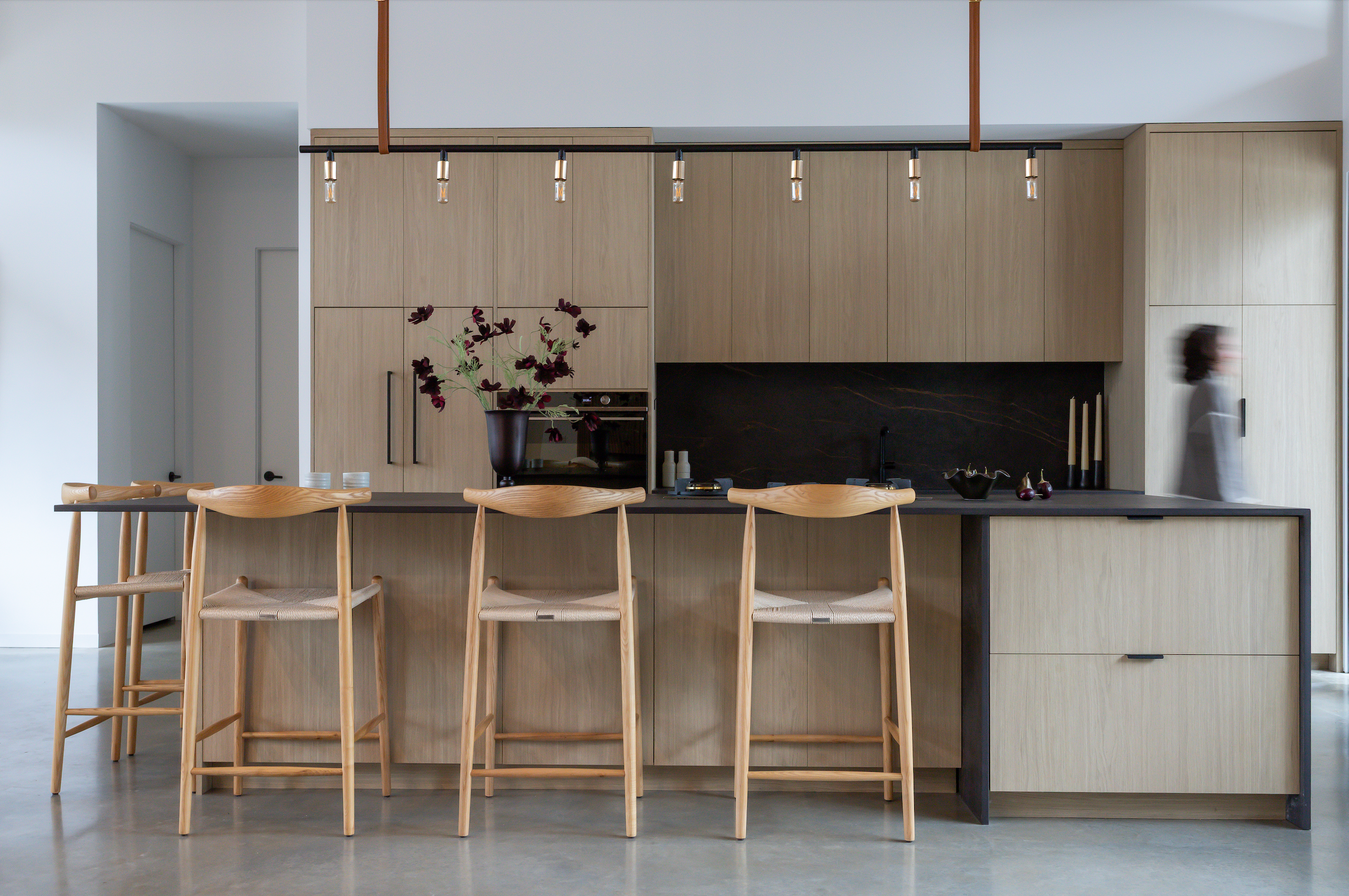 Modern custom kitchen with integrated cabinetry